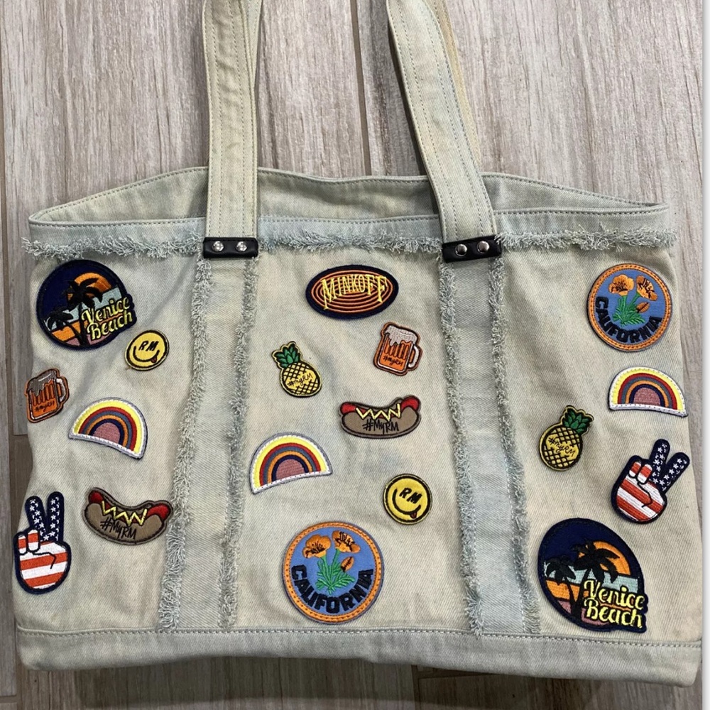 Rebecca Minkoff  Patches Denim Tote Purse